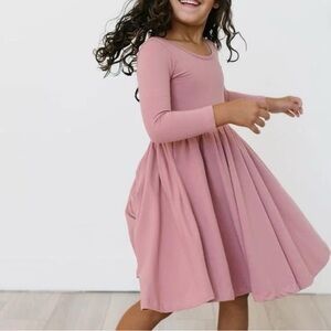 Alice + Ames Ballet Long Sleeve kids Dress, Mauve, size 6